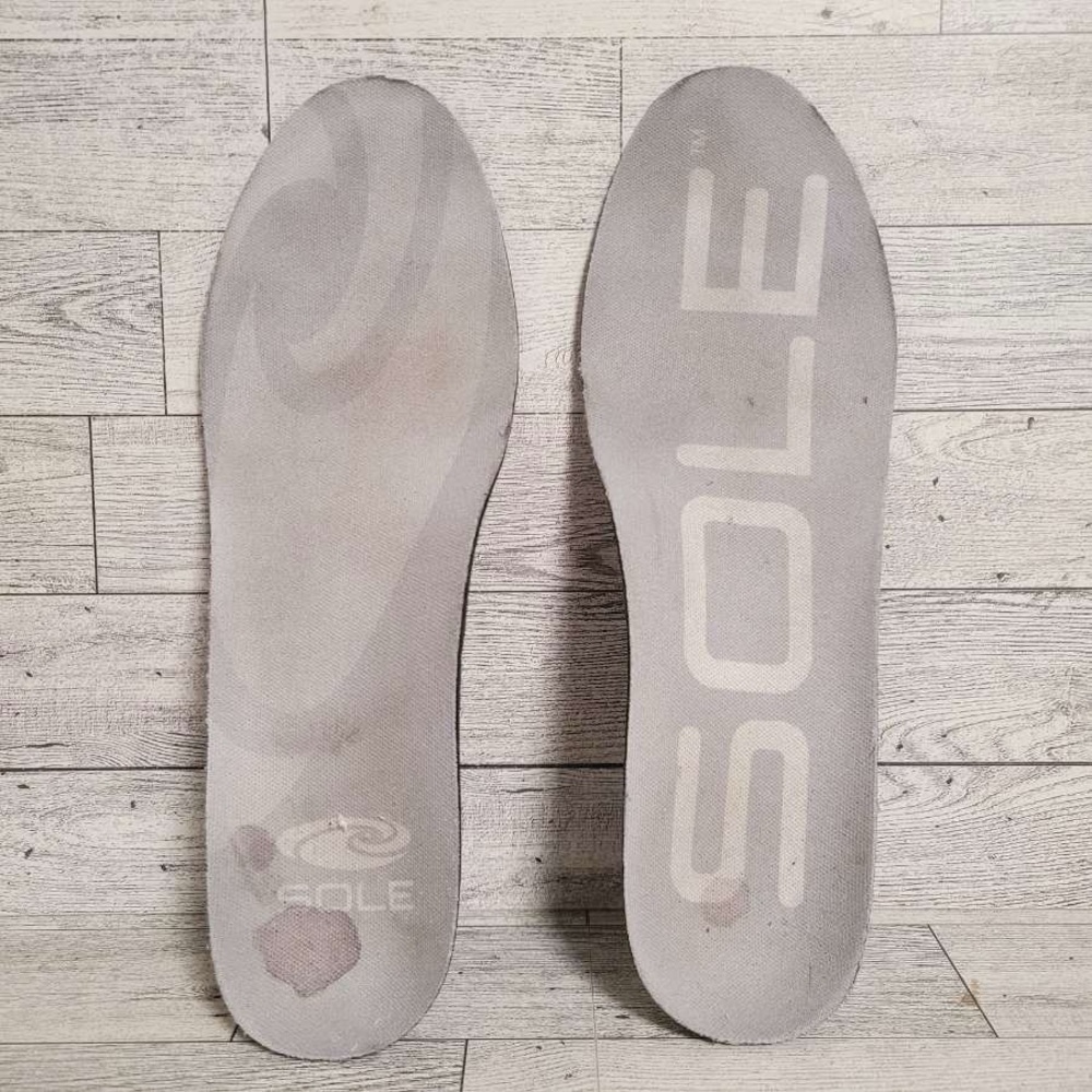 Men’s SOLE Gray Active Thin Insoles Semi-Rigid Orthotic Arch Shoe Inserts Size 9
